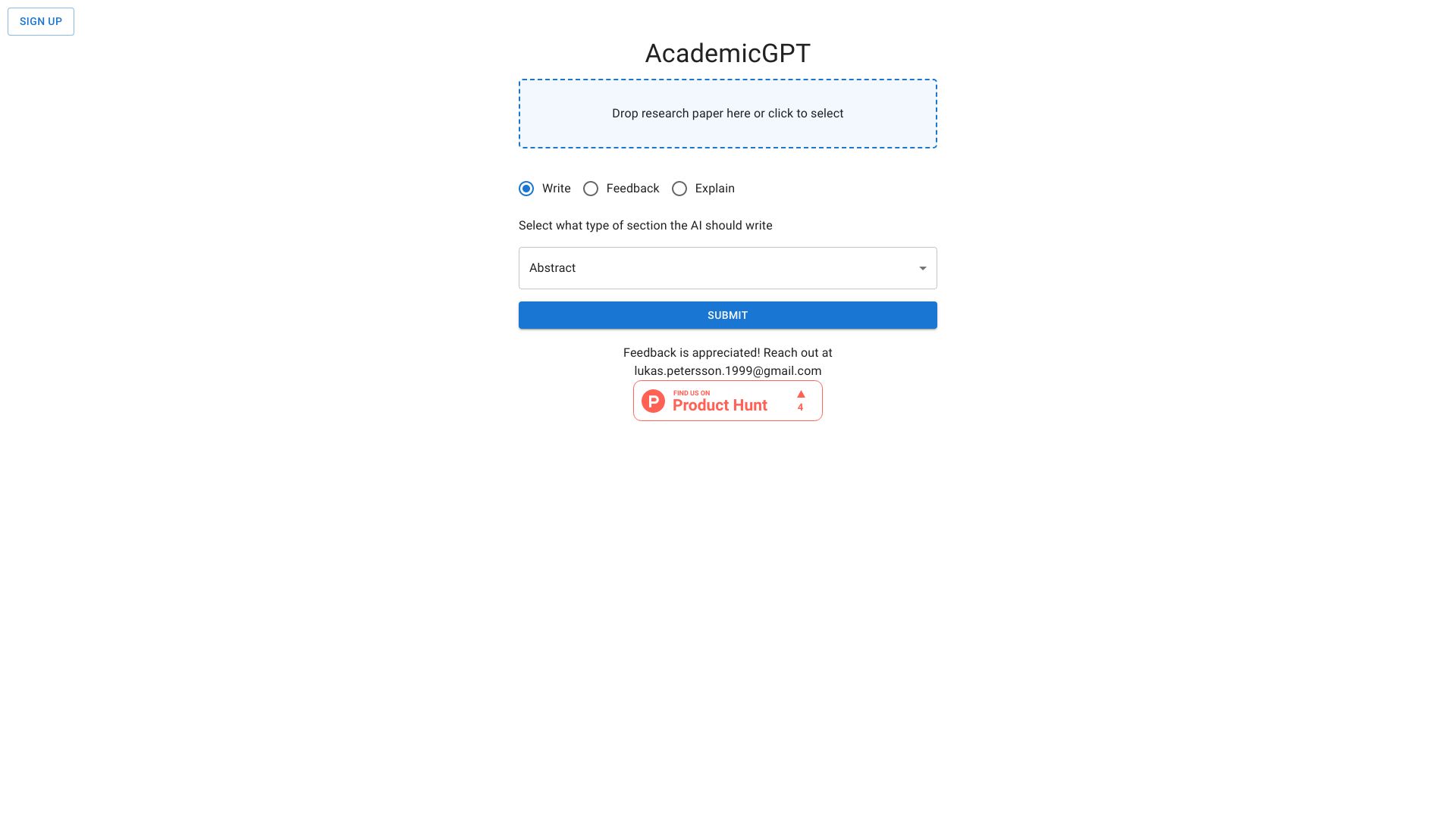 AcademicGPT screenshot