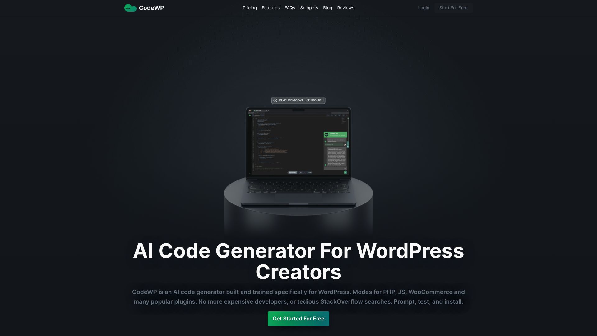 CodeWP screenshot