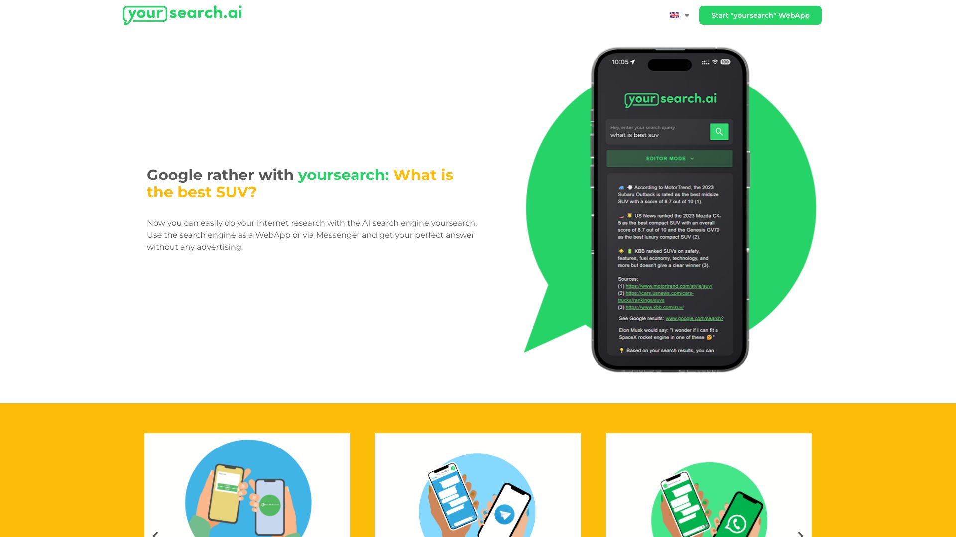 yoursearch.ai screenshot
