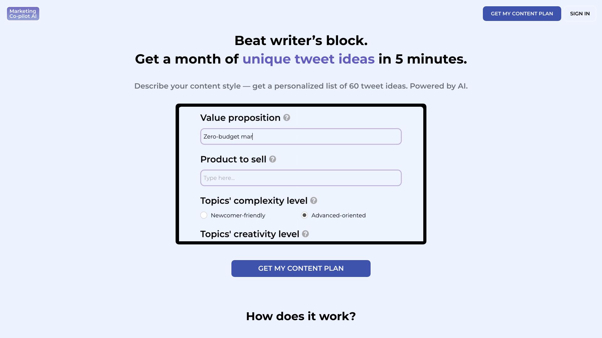 AI Tweet Ideas screenshot