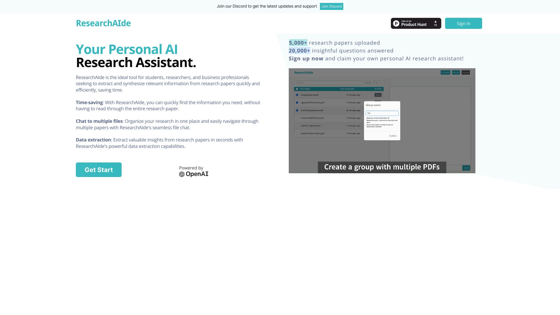 ResearchAIde screenshot