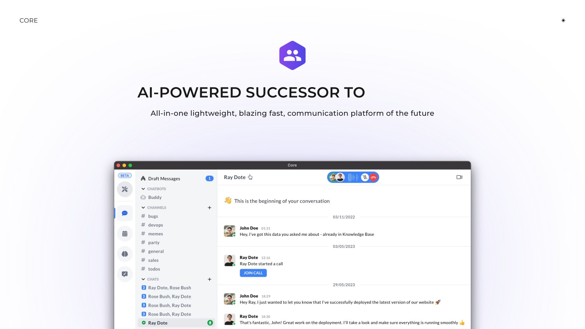Core screenshot