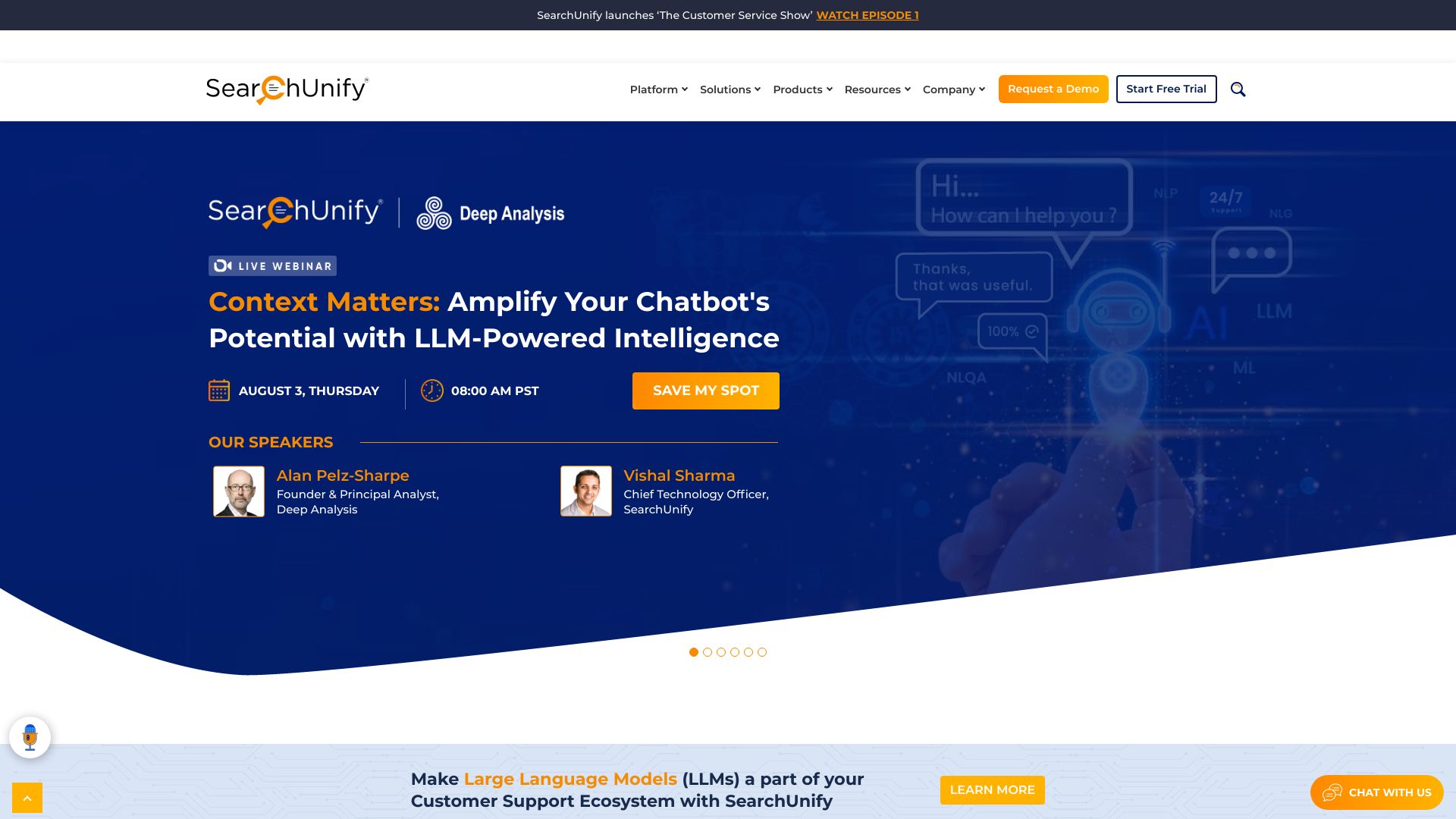 SearchUnify screenshot