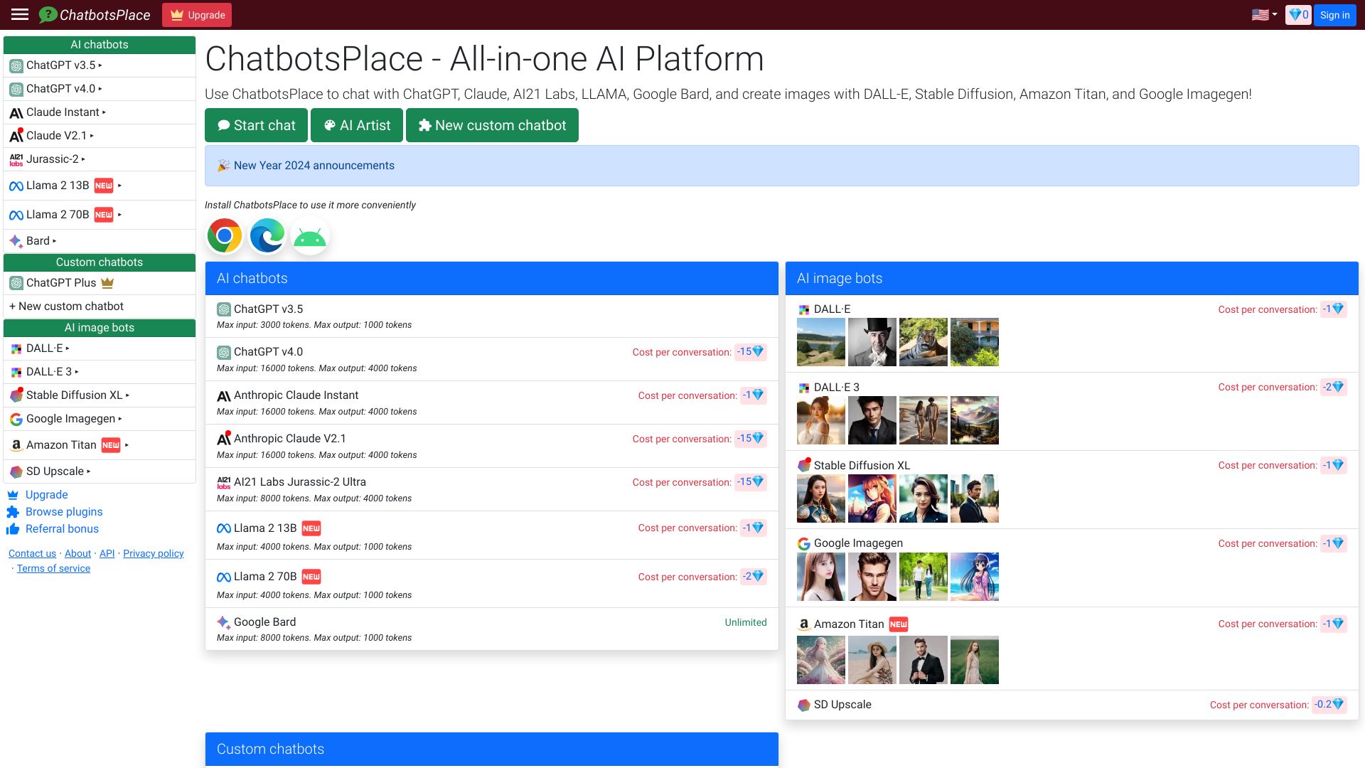 ChatbotsPlace screenshot
