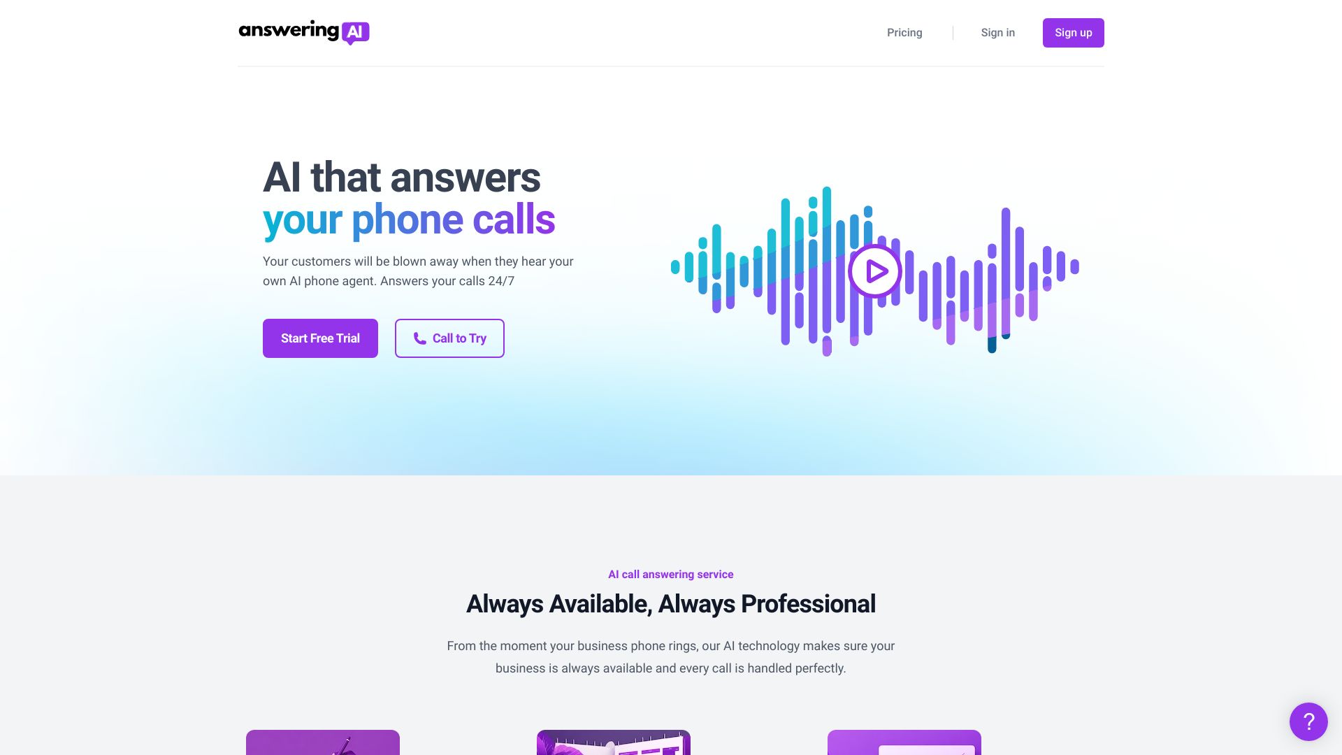 Answering AI screenshot