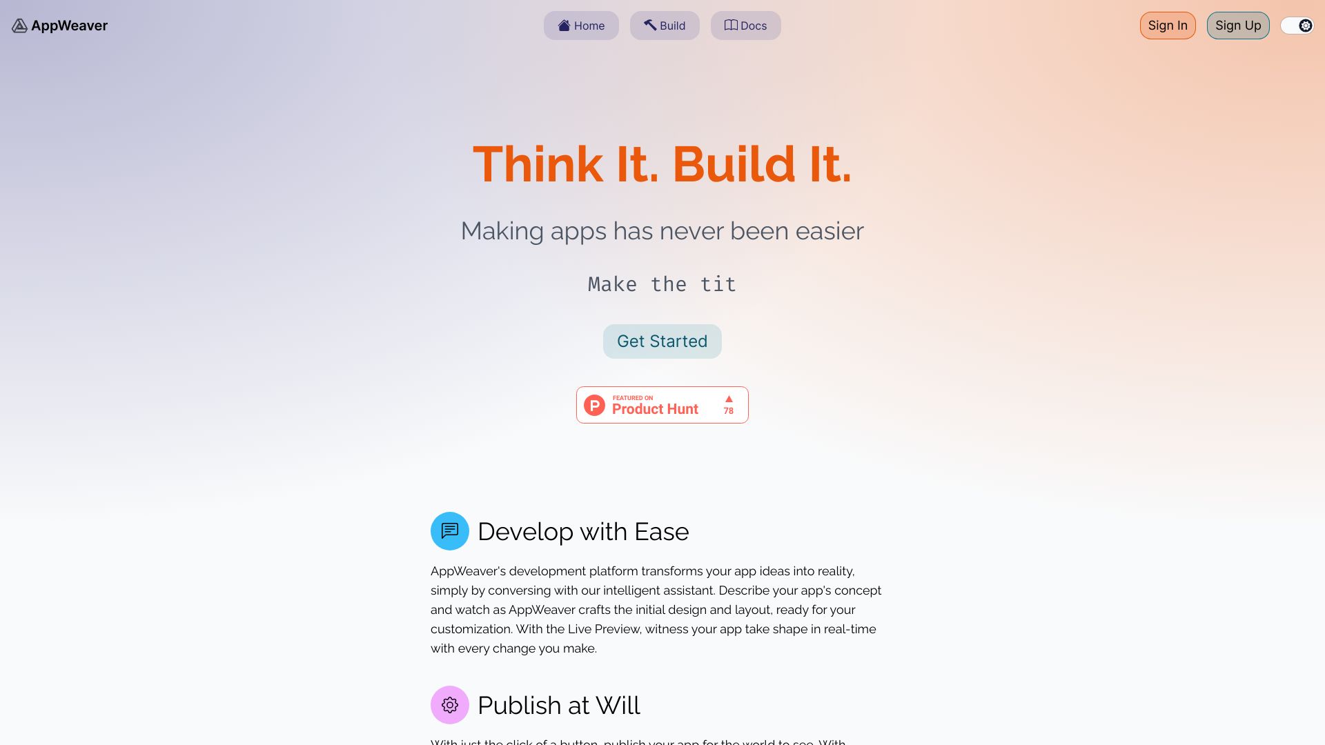 AppWeaver screenshot