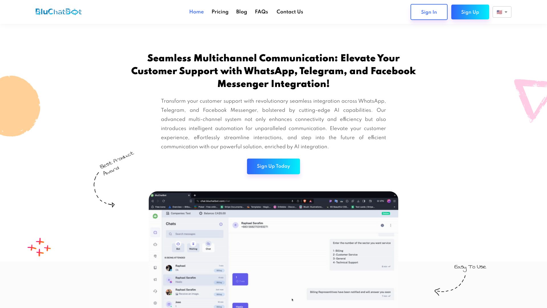 BluChatBot screenshot