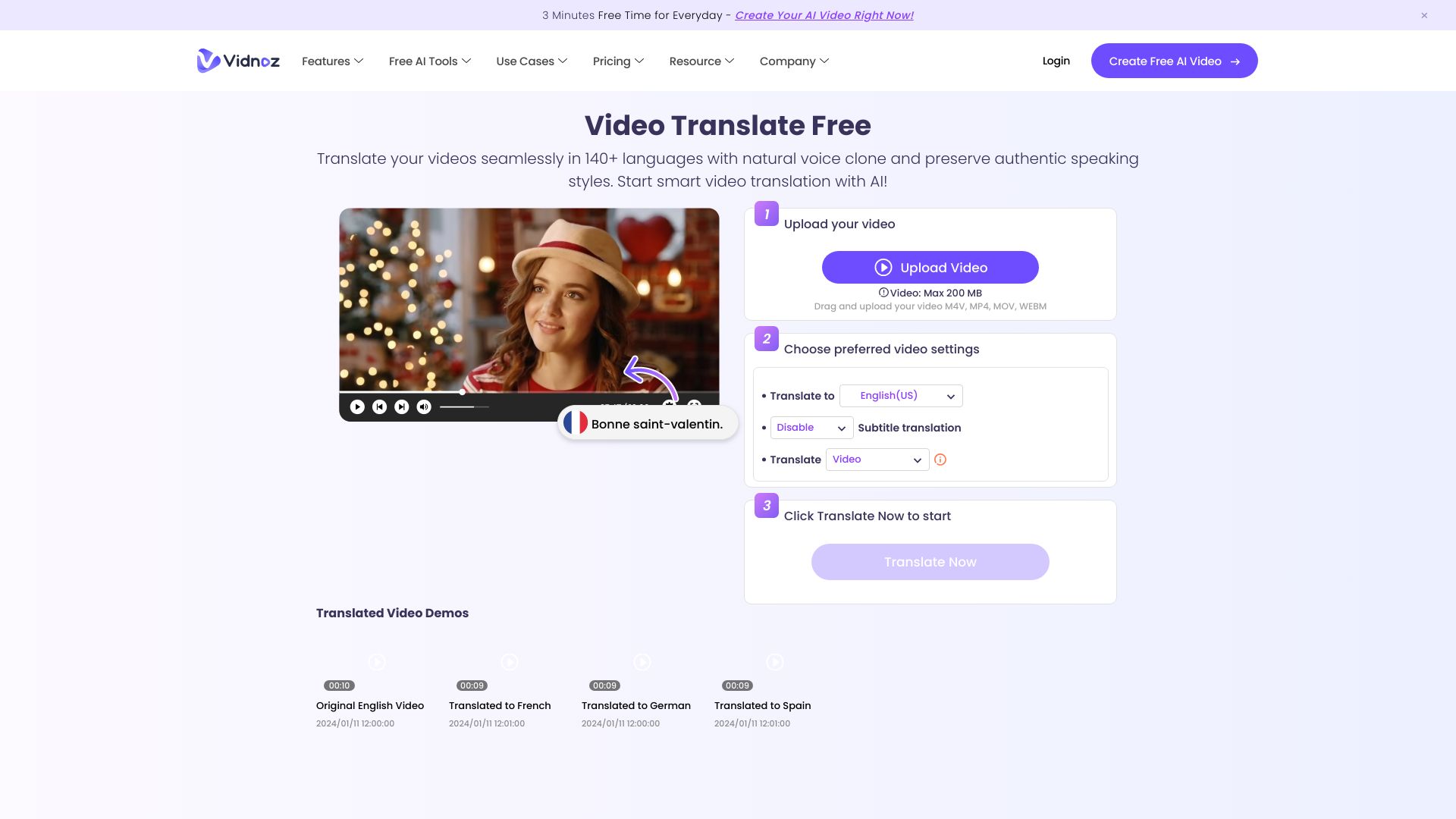 Vidnoz AI screenshot