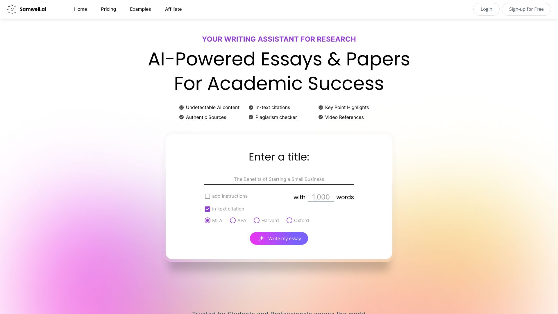 Samwell.ai screenshot