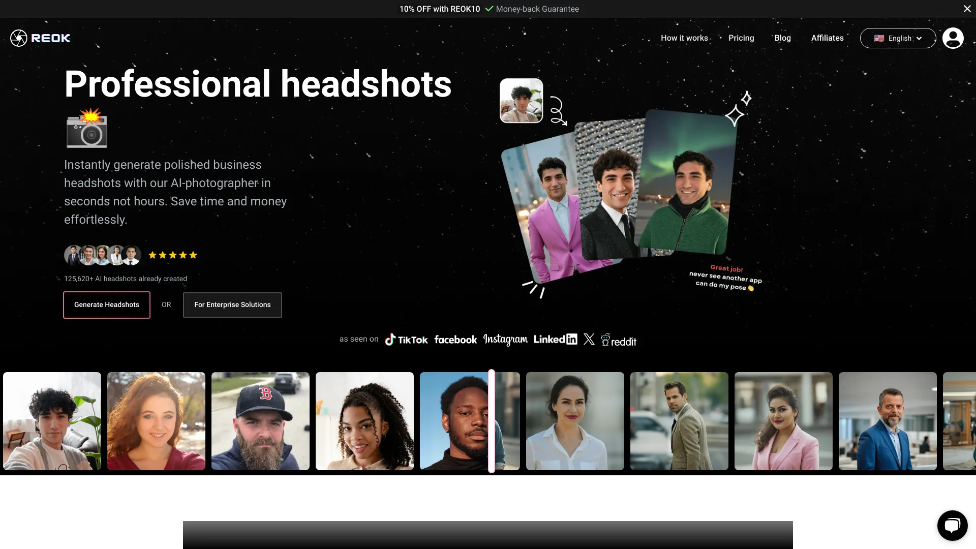 REOK AI Headshot Studio screenshot