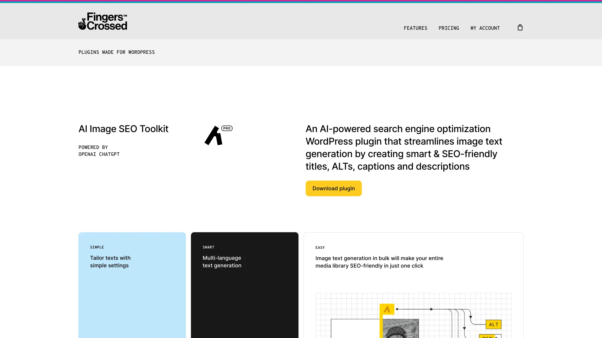 Fingers Crossed AI Image SEO Toolkit screenshot