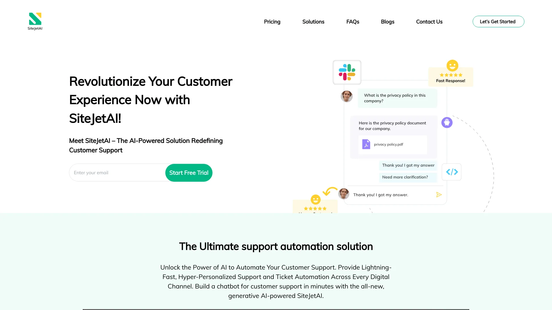 SiteJetAI screenshot