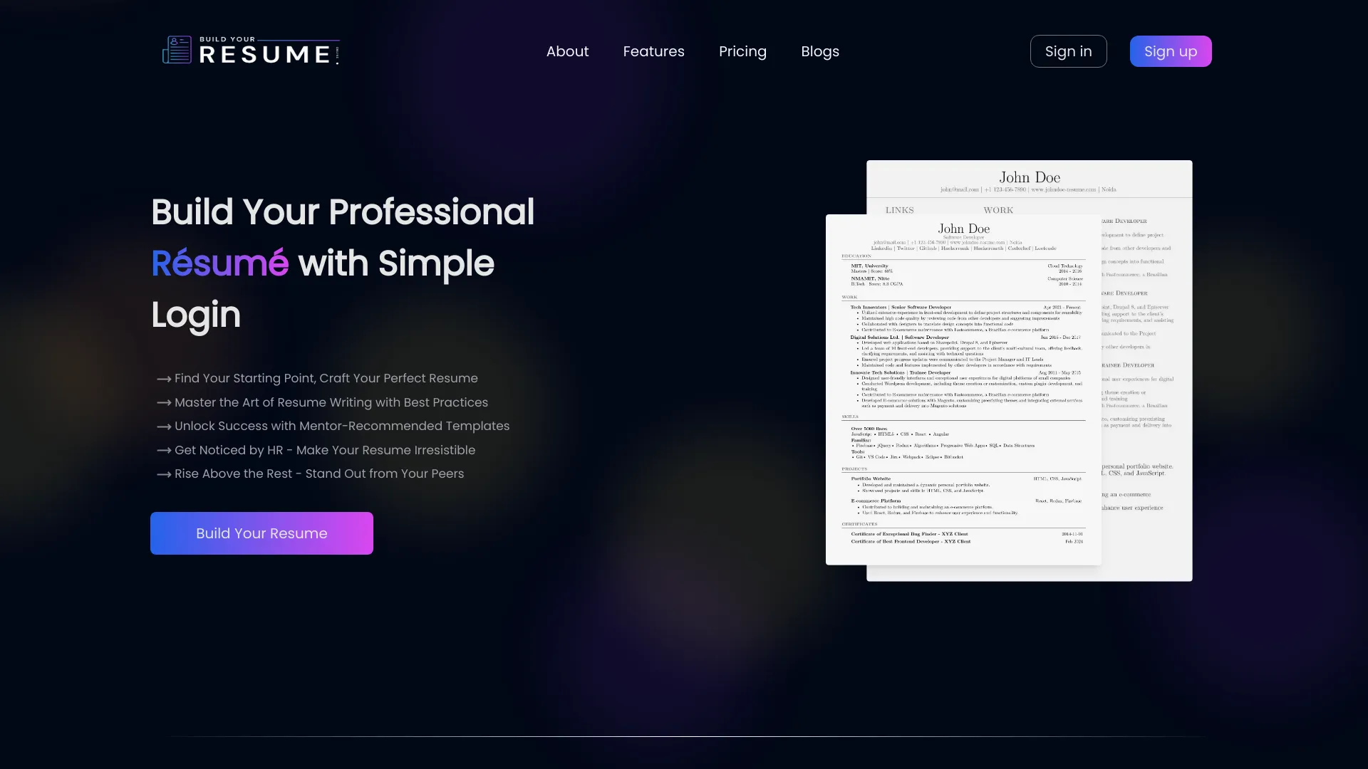 Build.Your.Resume screenshot