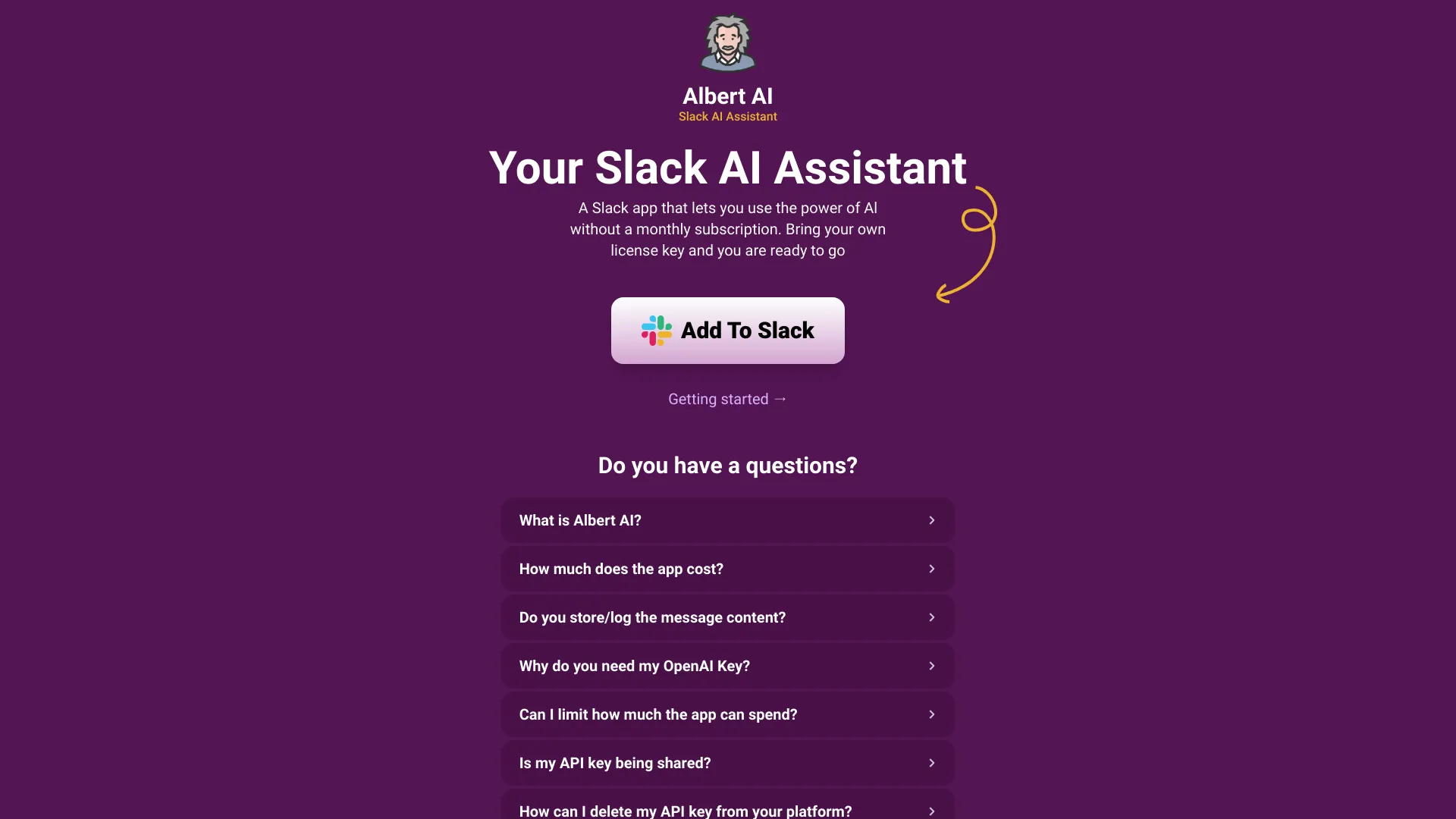 Albert AI screenshot