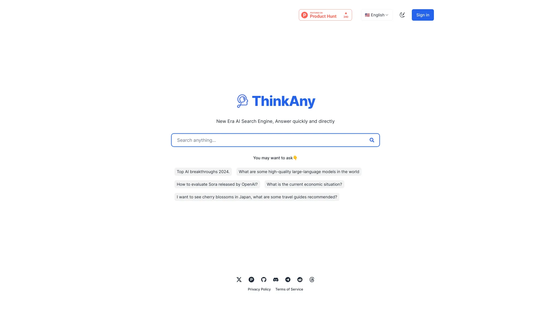 ThinkAny screenshot