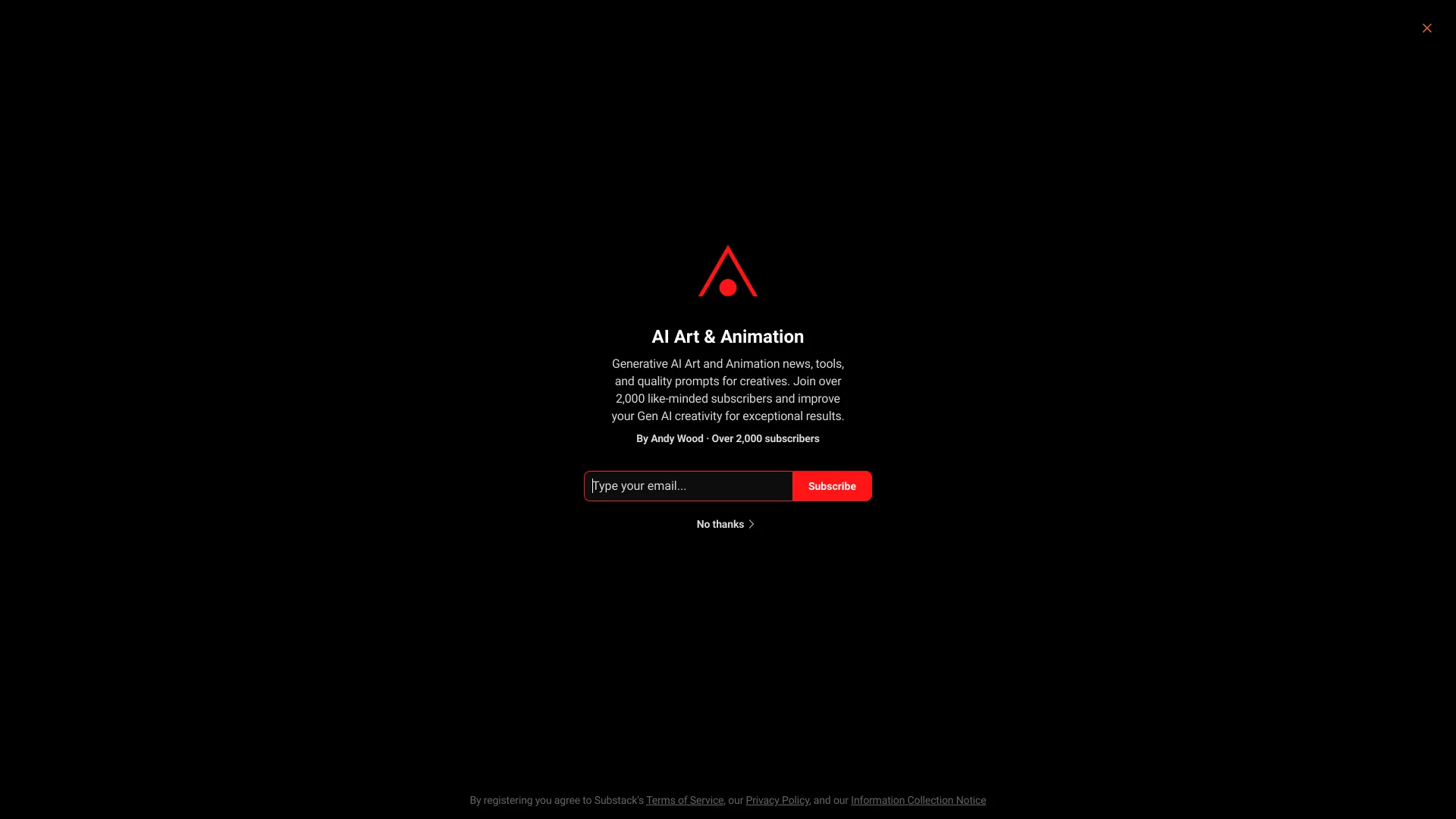 AI Art & Animation | Substack screenshot