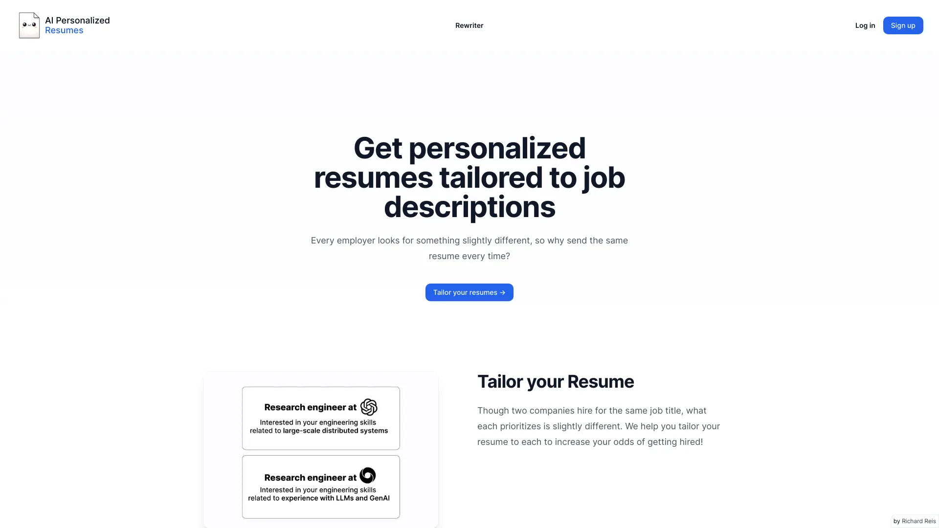 AI Personalized Resumes screenshot