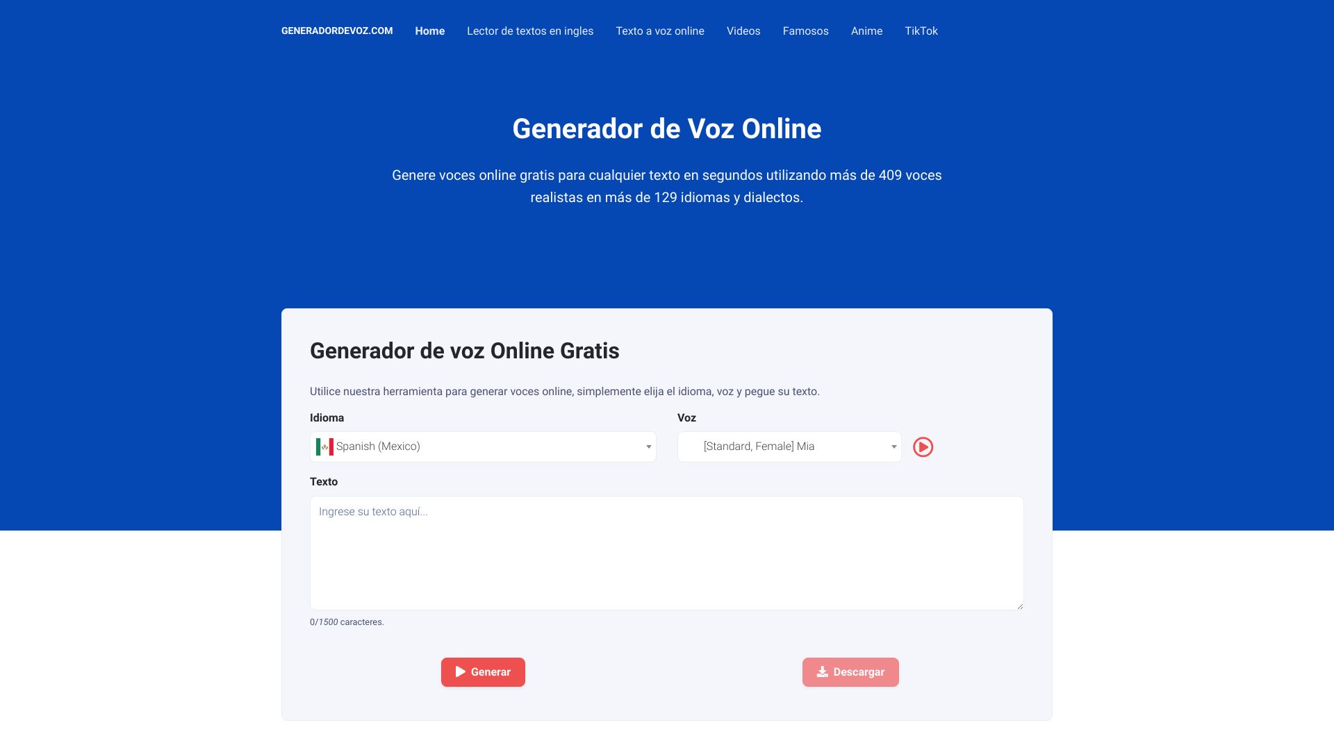 Generador de Voz Online screenshot