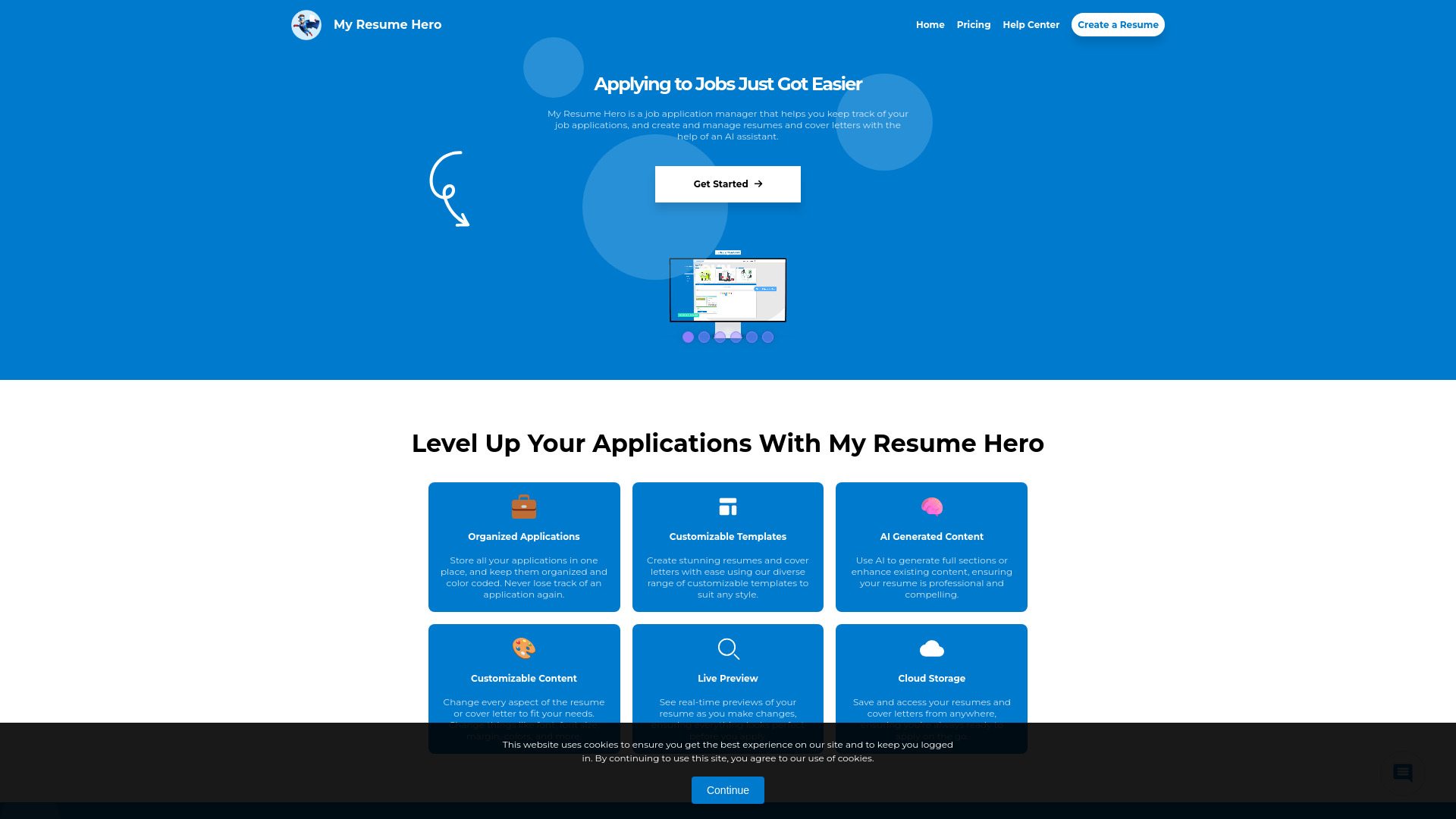 My Resume Hero screenshot