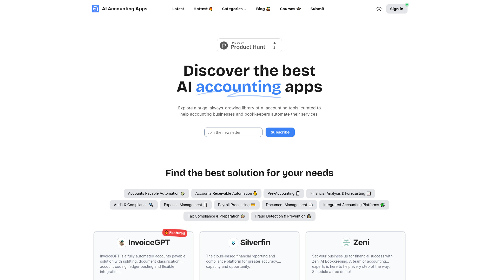 AIAccountingApps.com screenshot