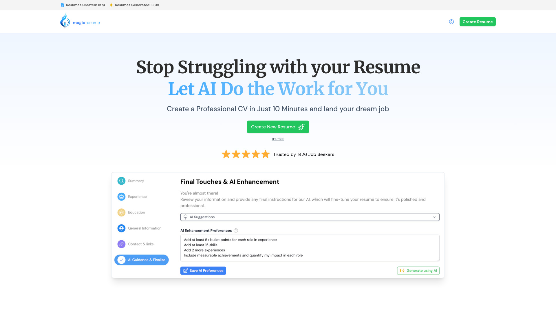 Magic Resume AI screenshot