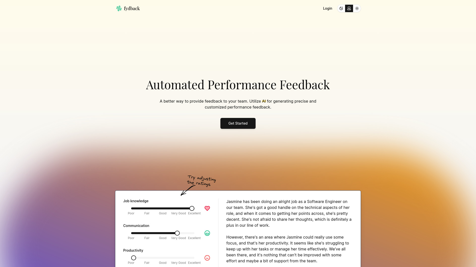 Fydback screenshot