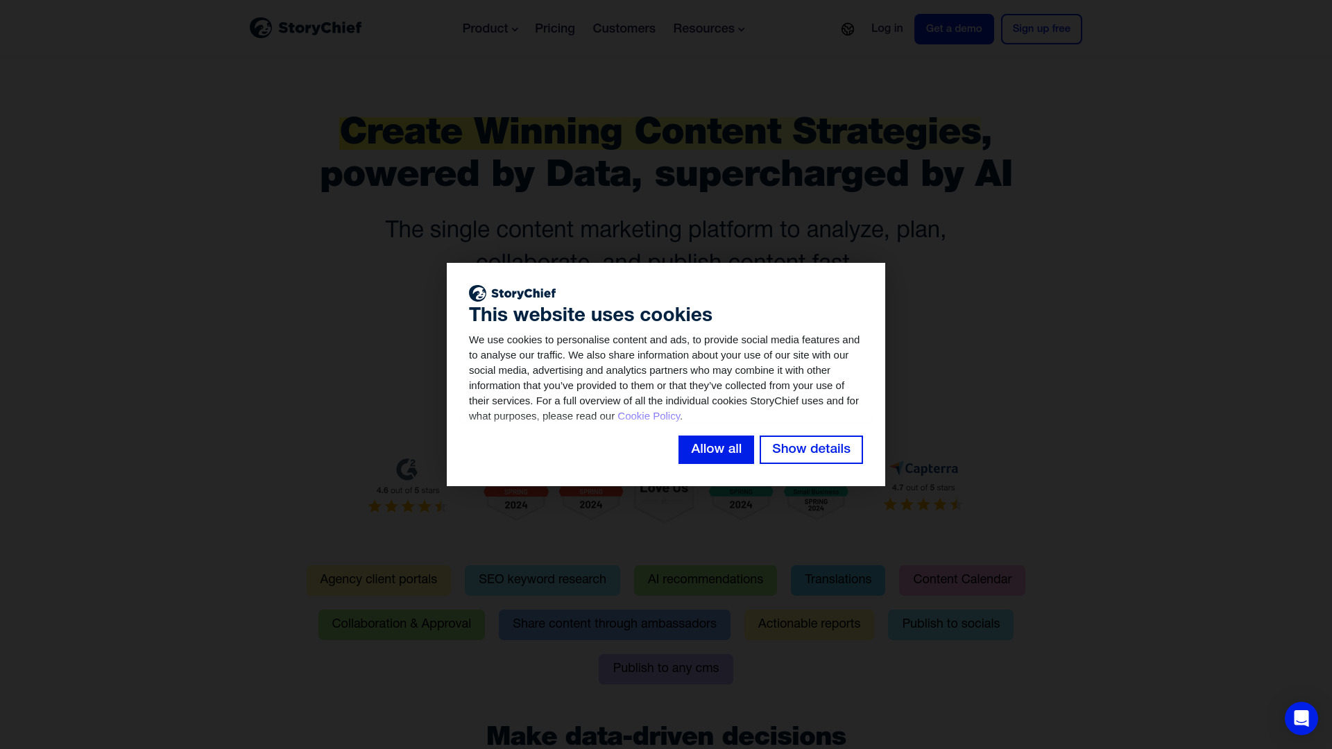 StoryChief screenshot