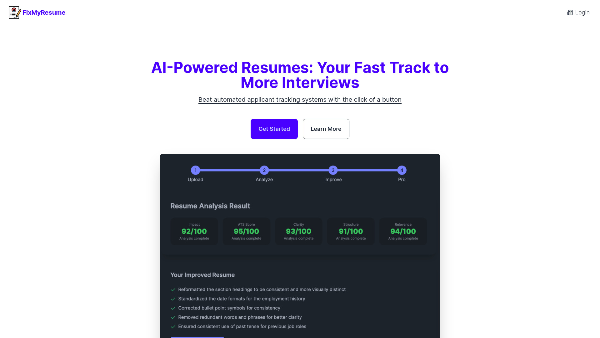 FixMyResume screenshot