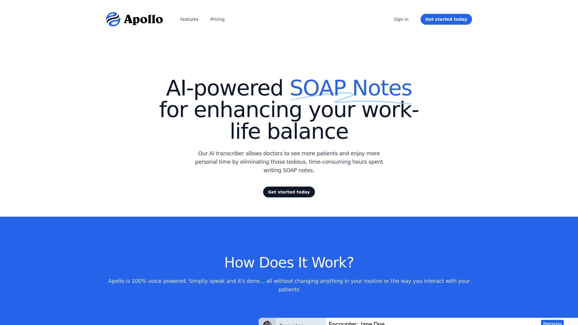 Apollo Health AI screenshot