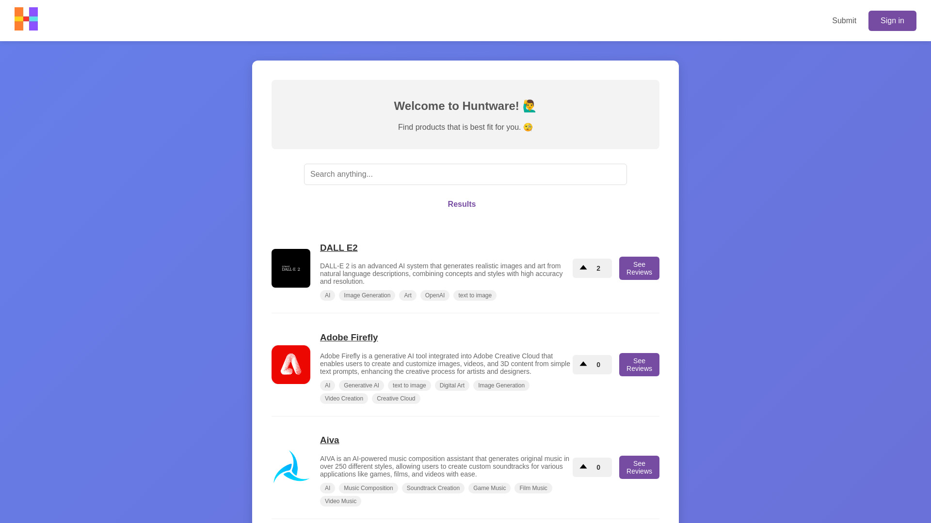 Huntware screenshot