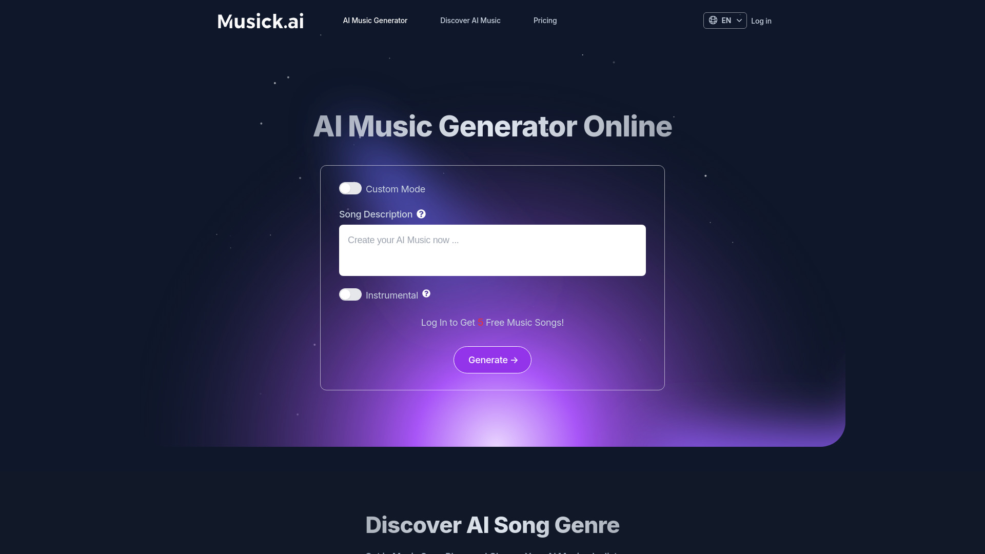 Musick.ai screenshot