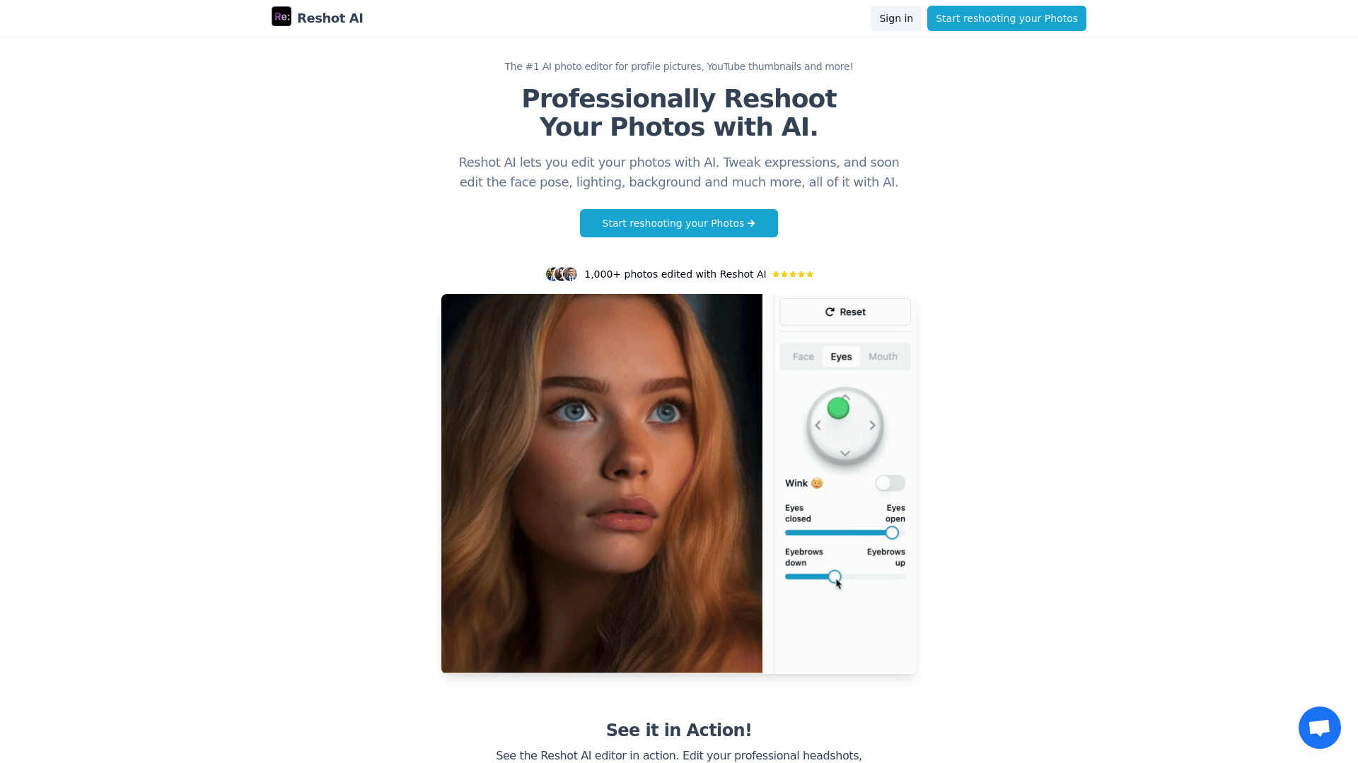 Reshot AI screenshot