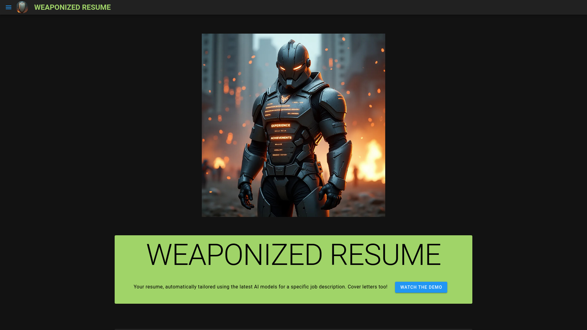 WEAPONIZED RESUME screenshot