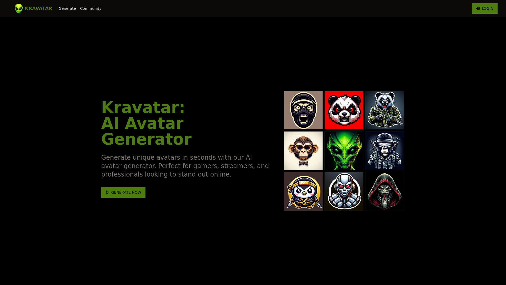 Kravatar screenshot
