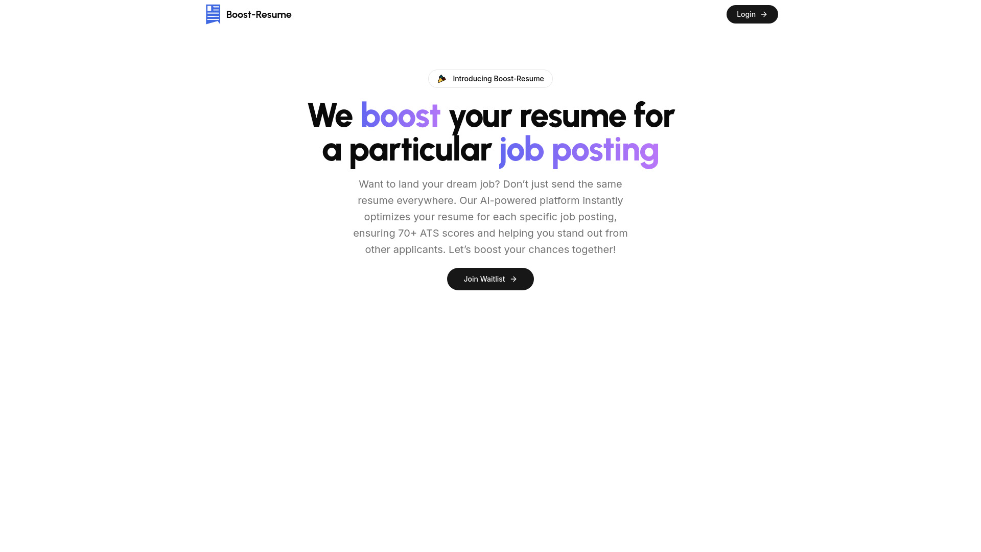 Boost-Resume screenshot