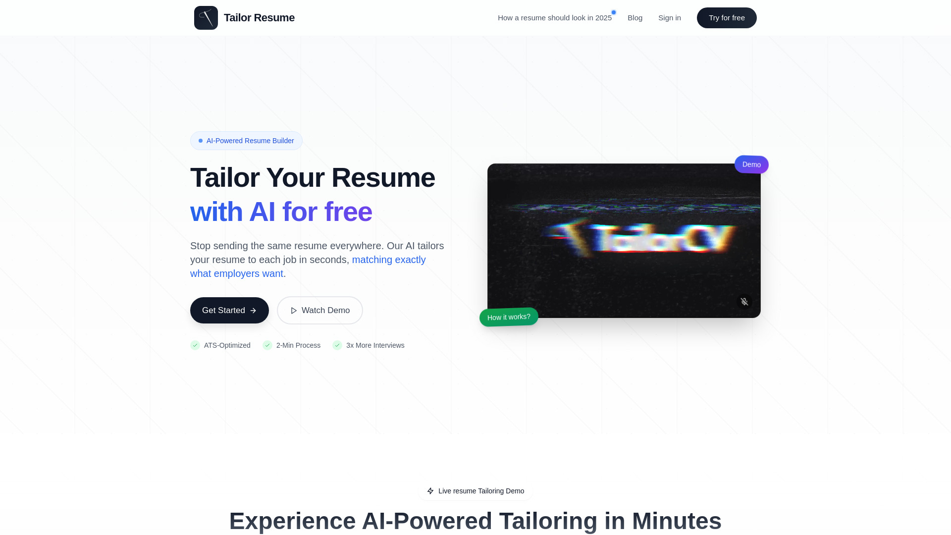 TailorCV screenshot