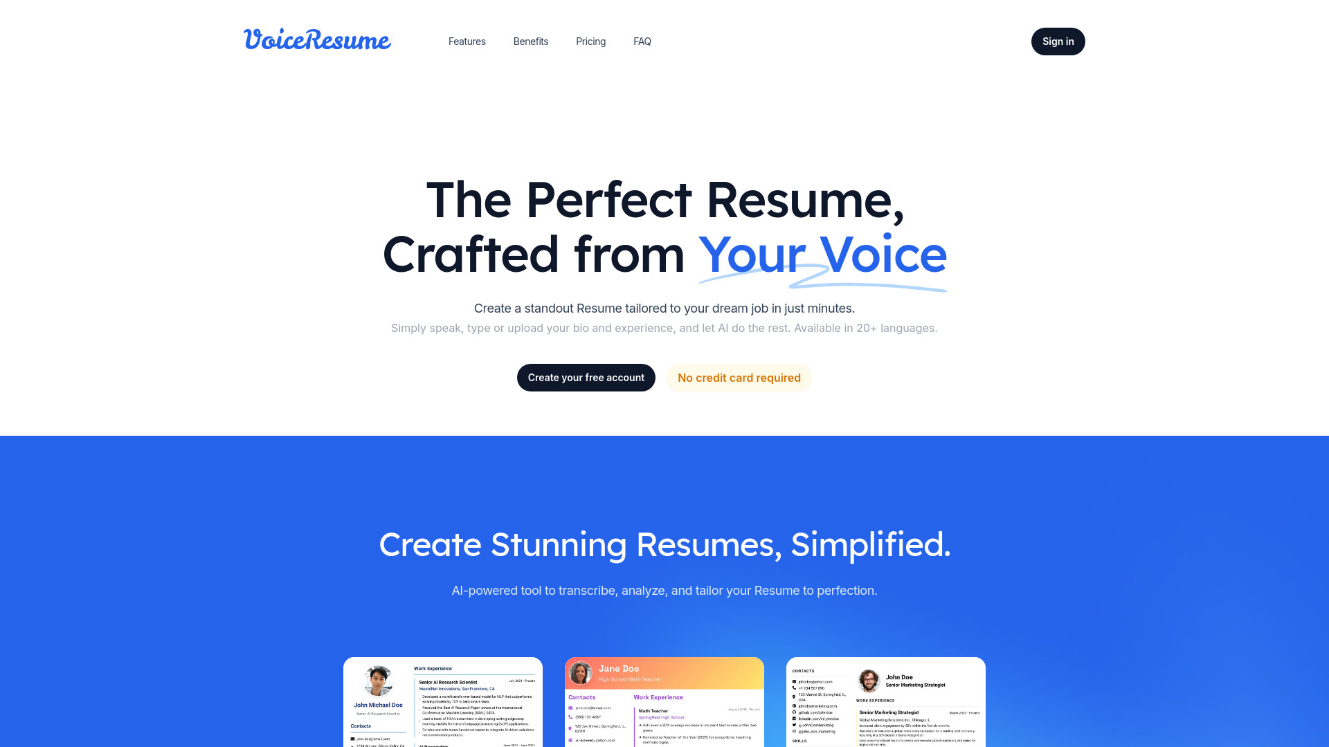 VoiceResume screenshot