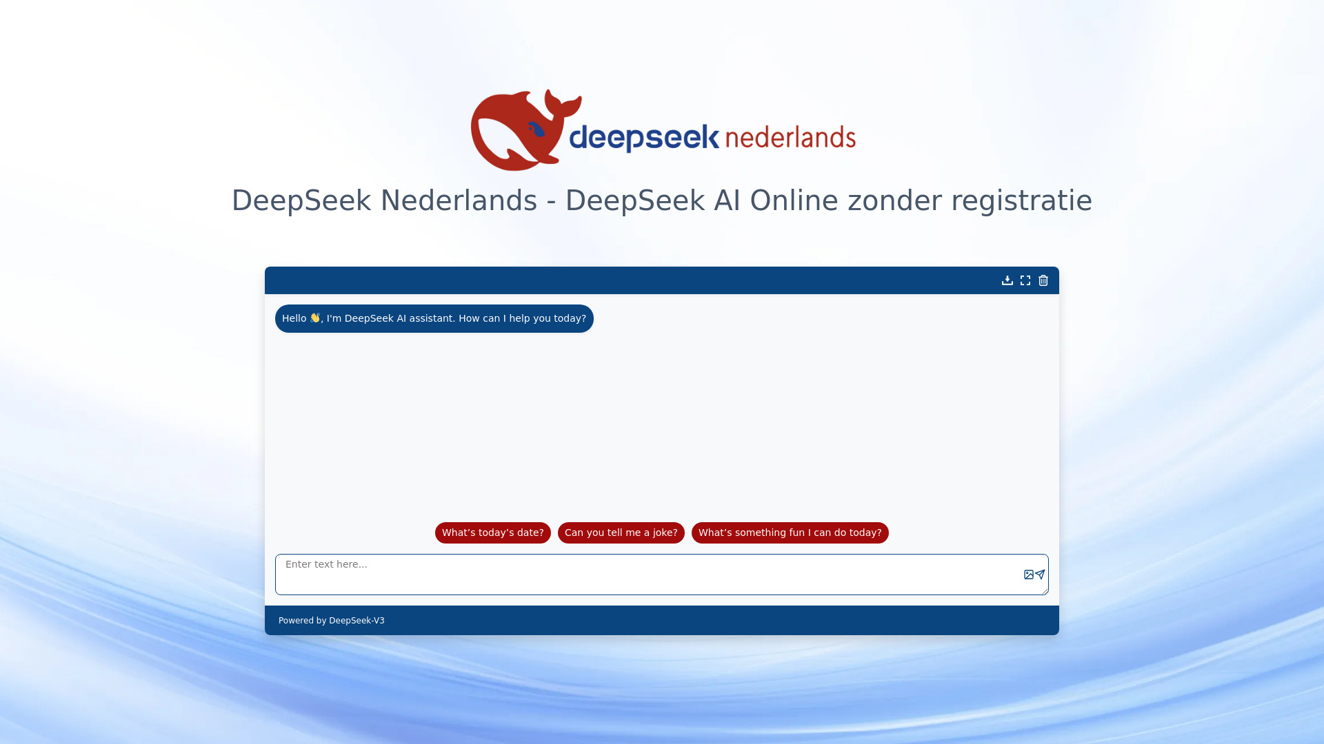 DeepSeek Nederlands screenshot