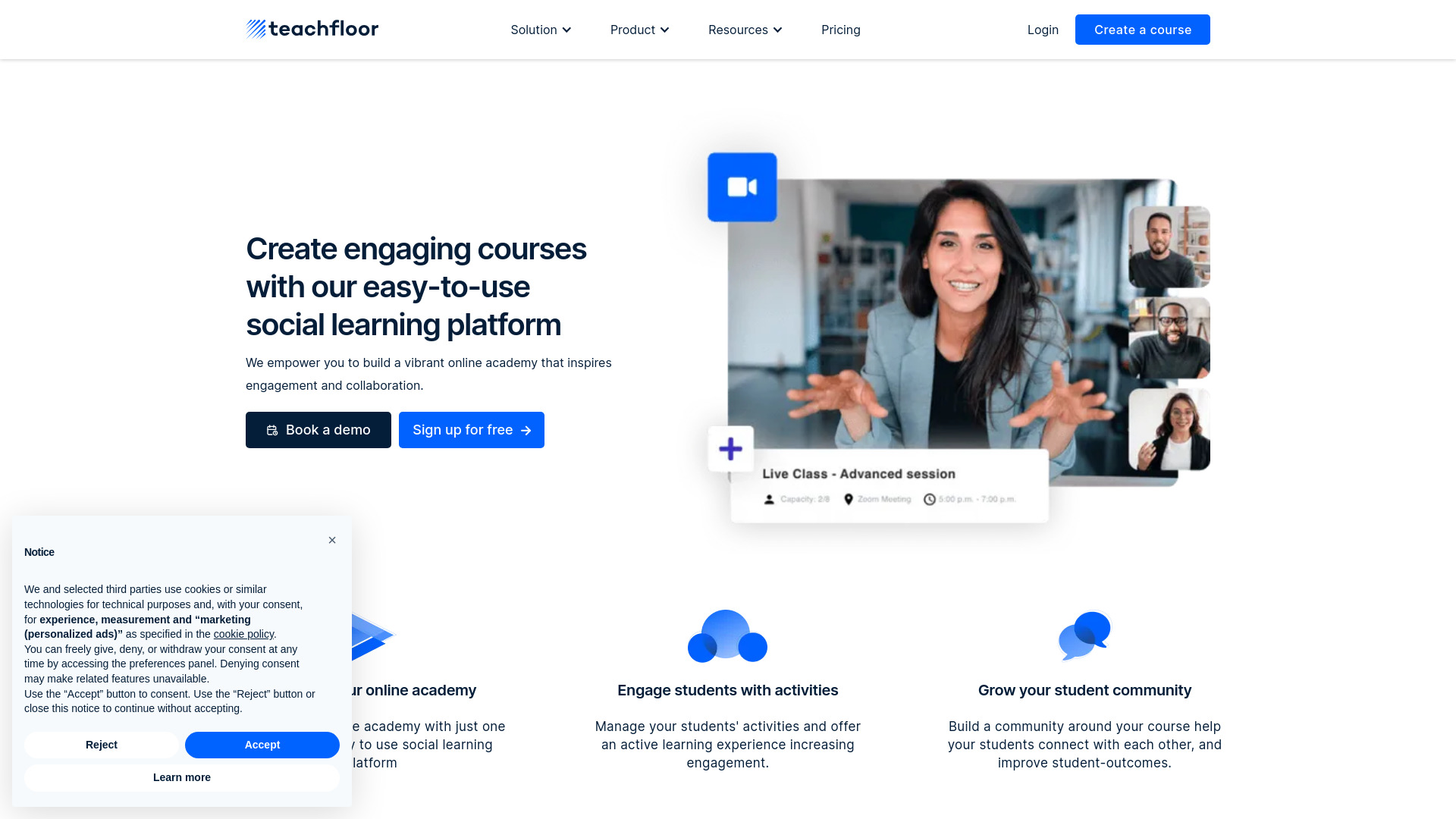 Teachfloor screenshot