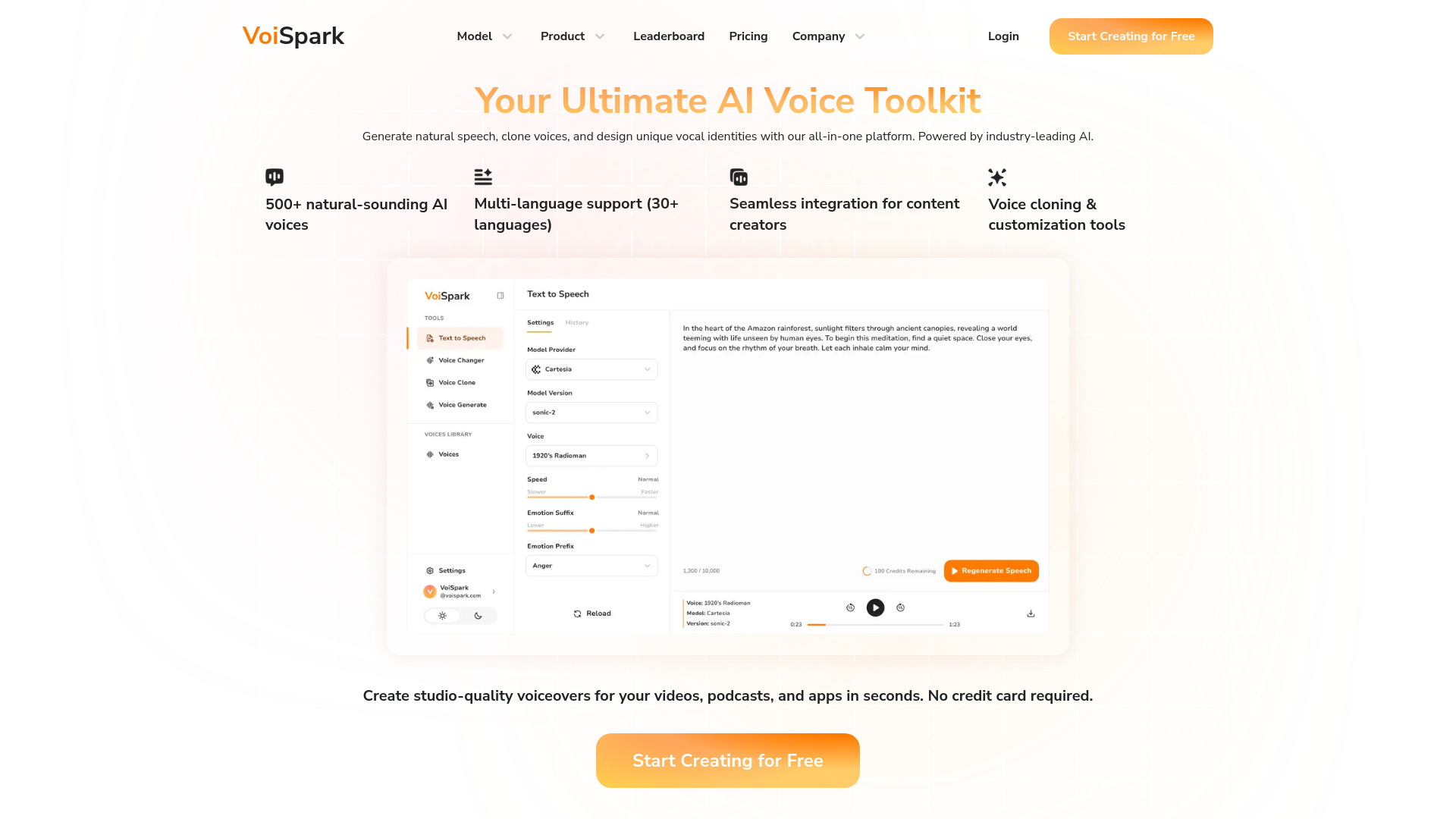 VoiSpark screenshot