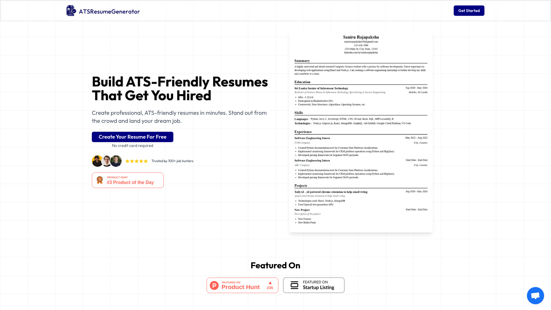 ATSResumeGenerator screenshot