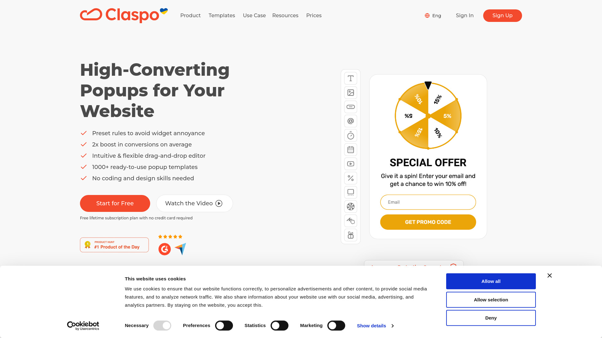 Claspo screenshot