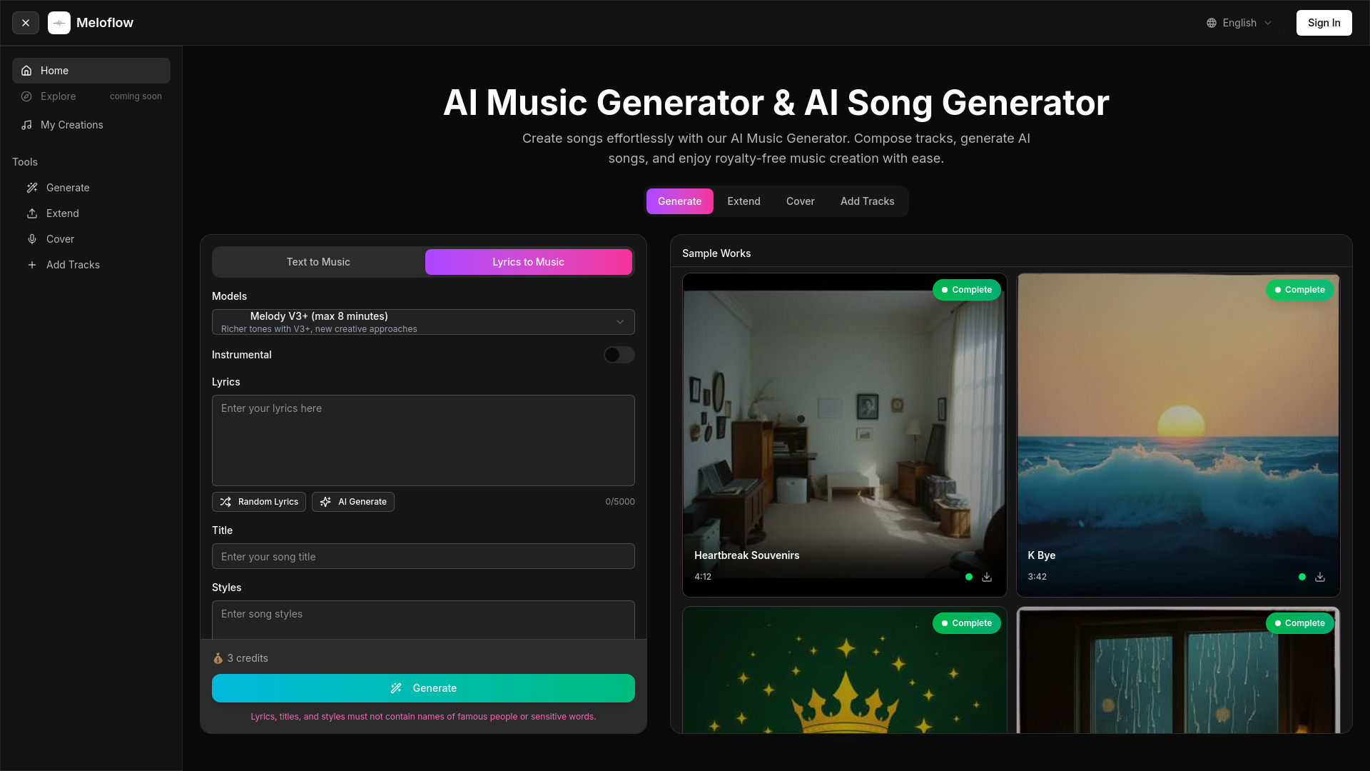 Meloflow AI screenshot