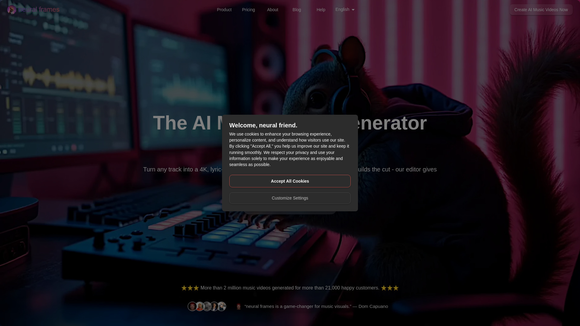 AI music video generator screenshot