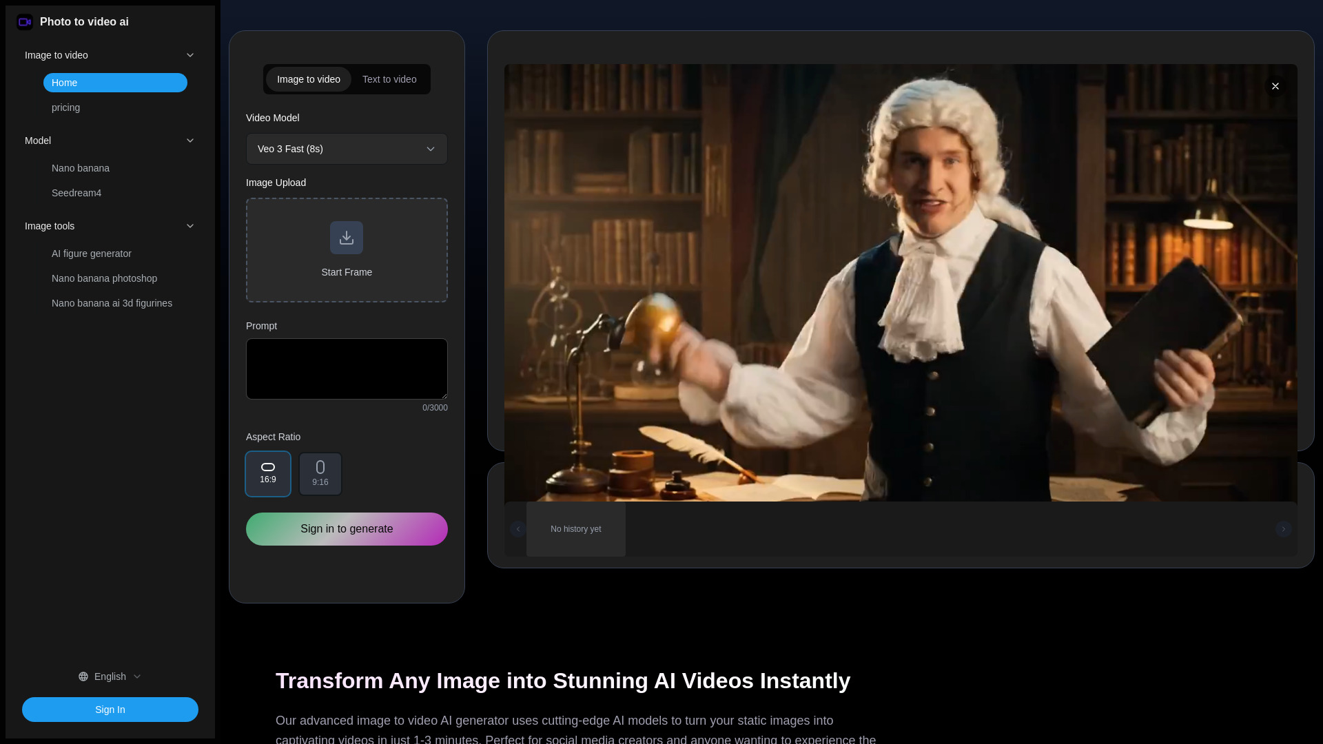 Photo to video ai screenshot