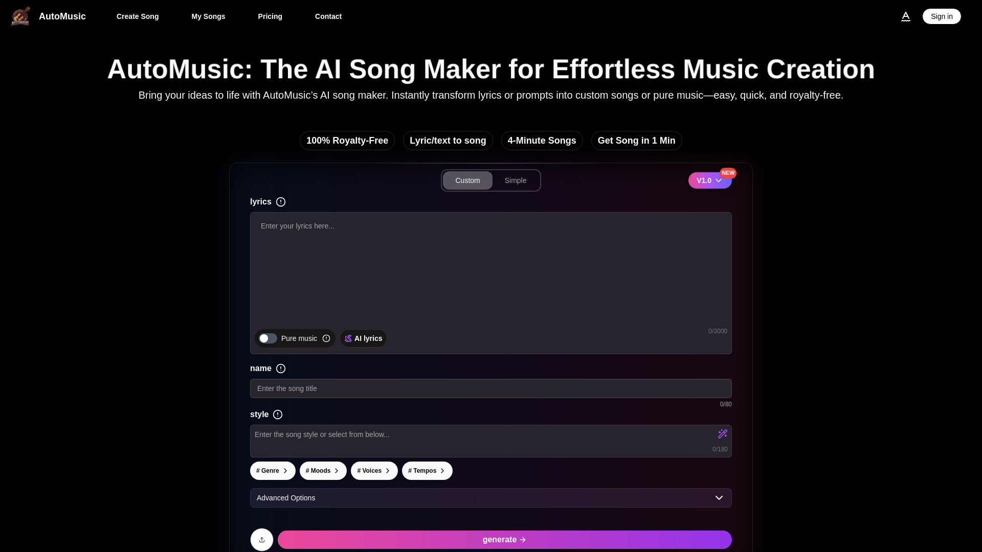 AI Song Maker screenshot
