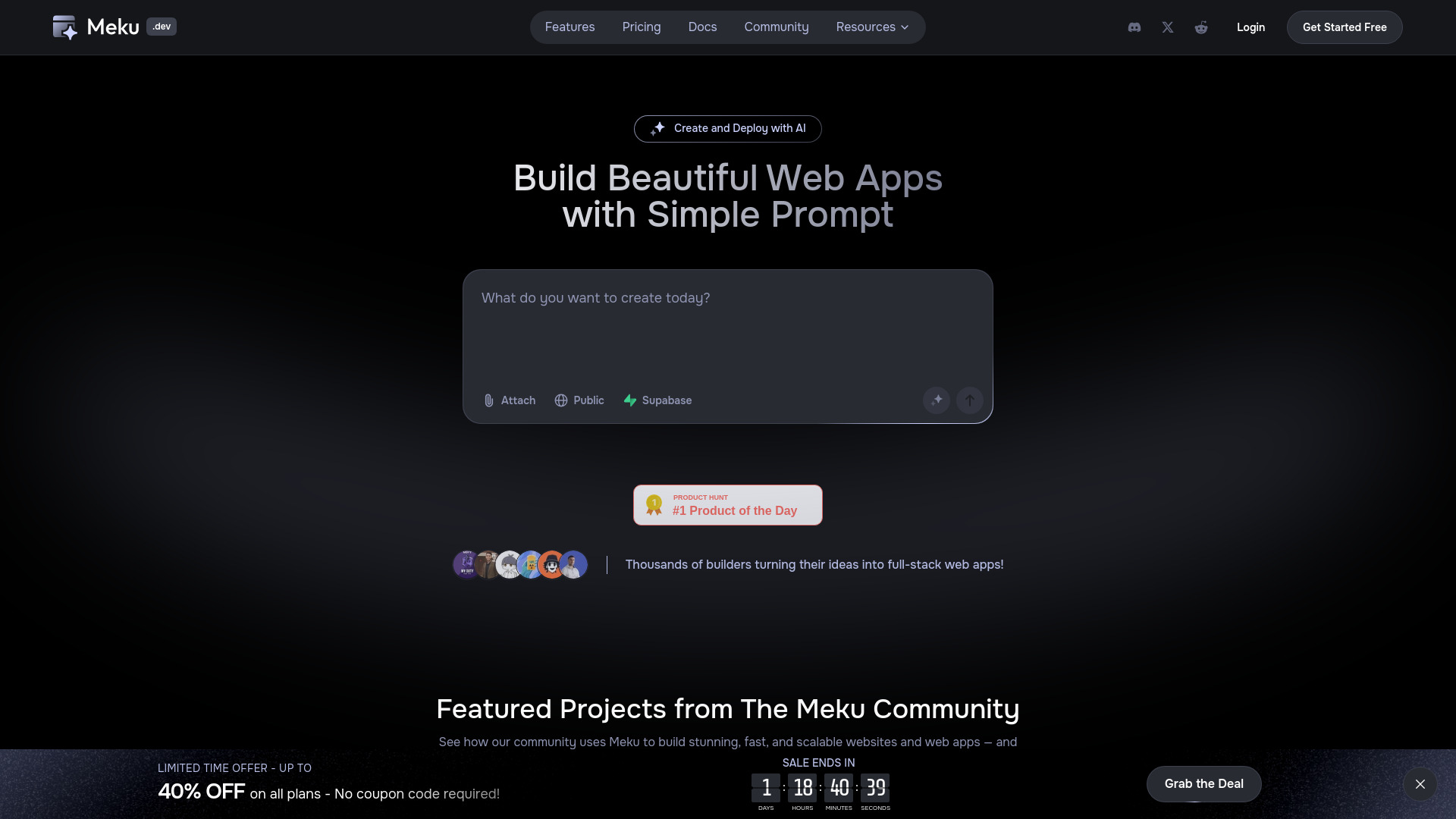 Meku.dev screenshot