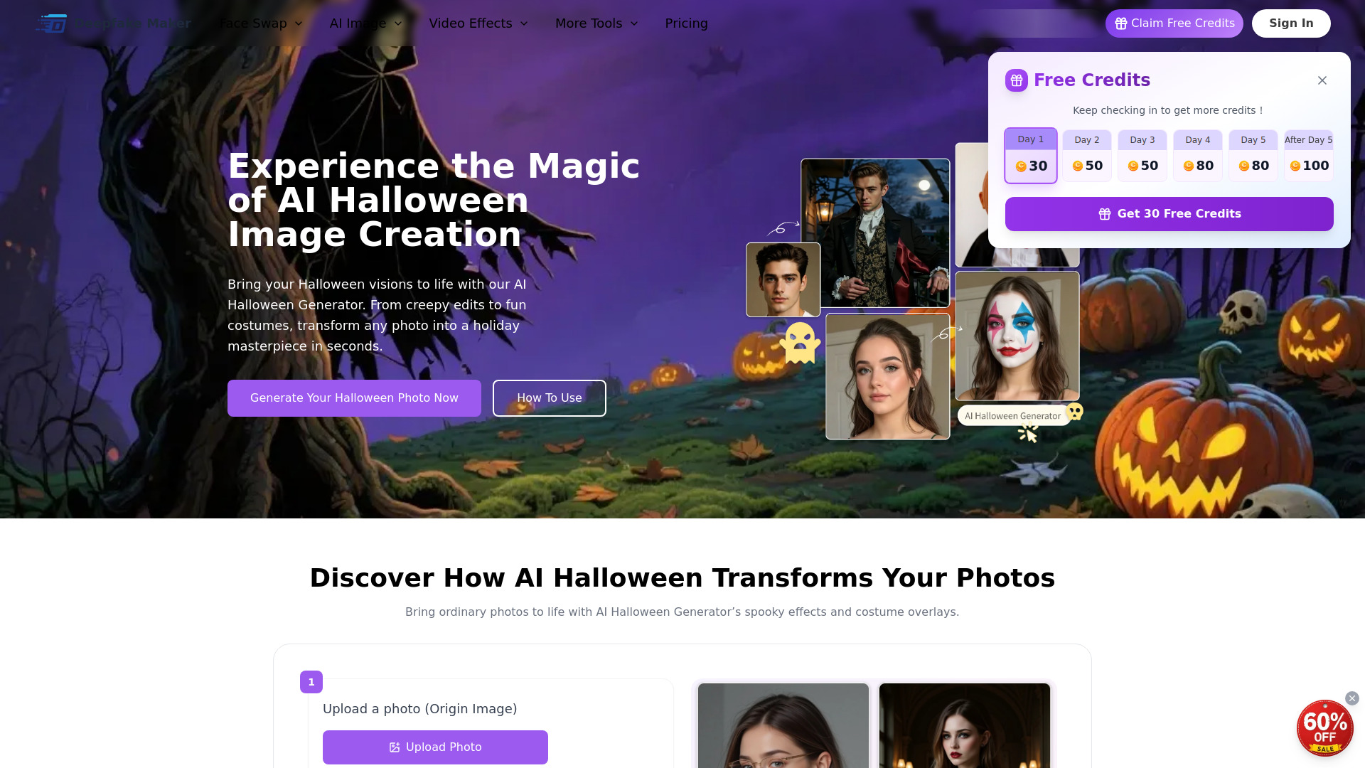 Deepfake Maker AI Halloween screenshot