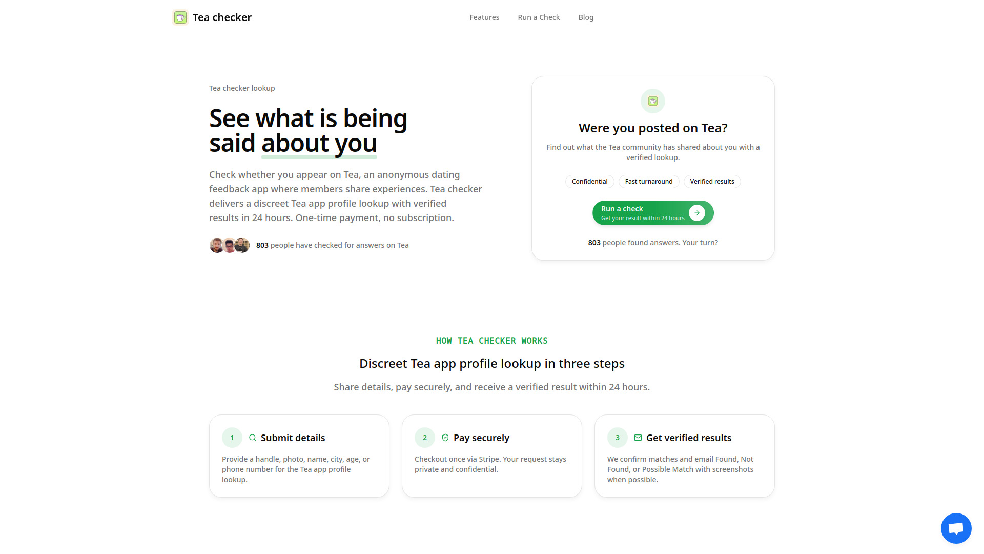 Tea checker screenshot
