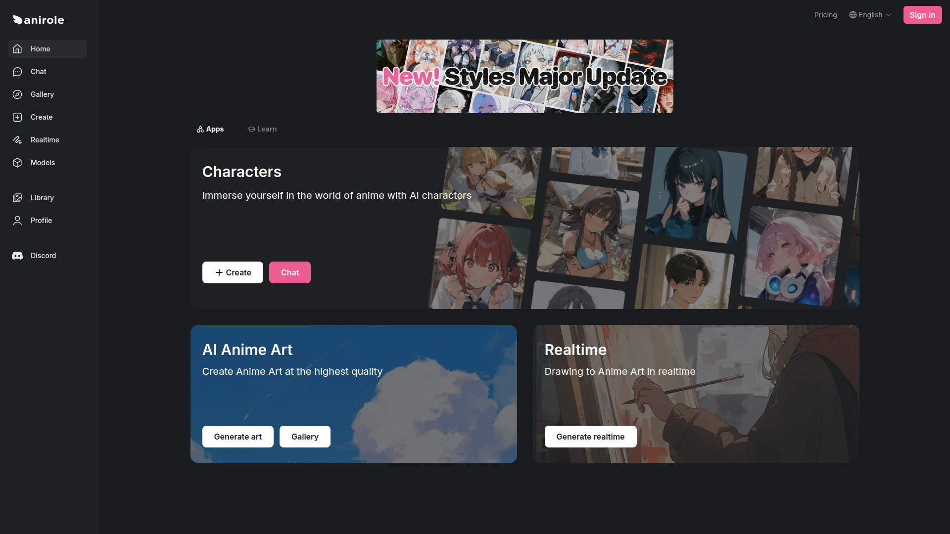 Anirole screenshot
